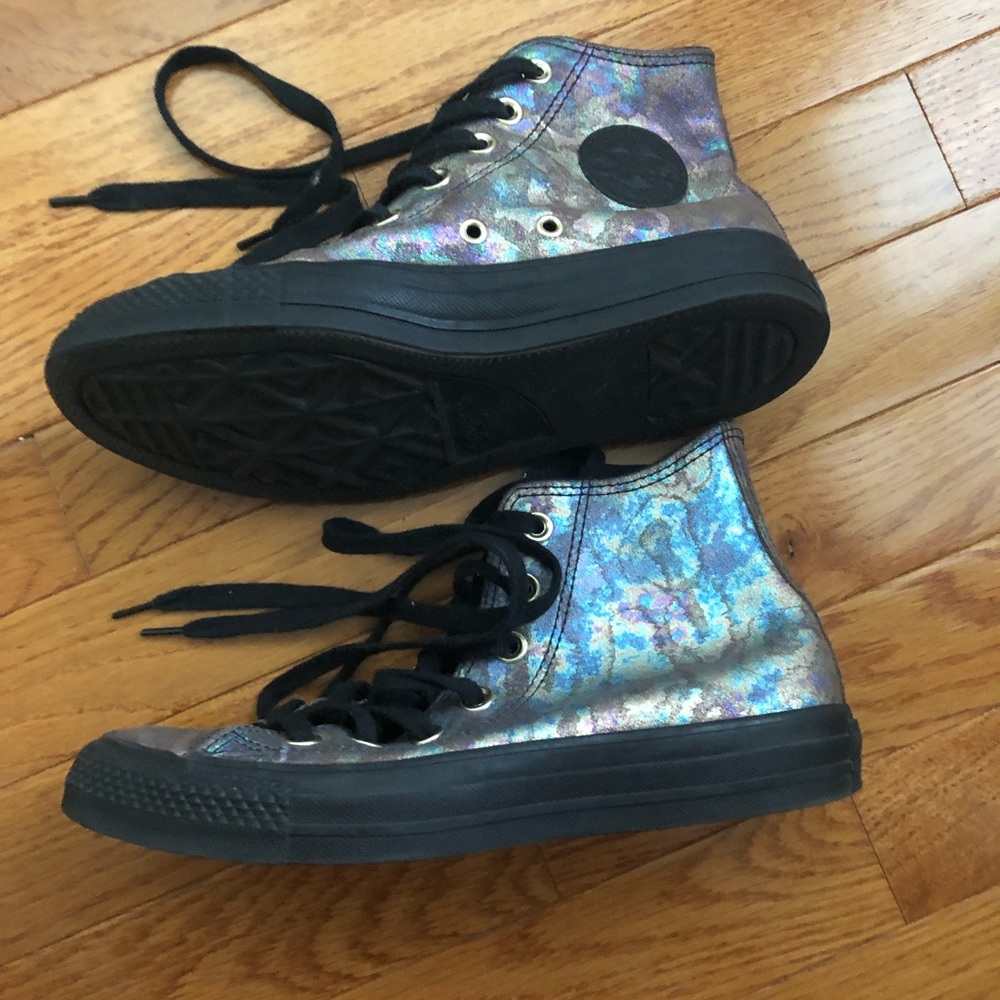 oil slick/holographic converse